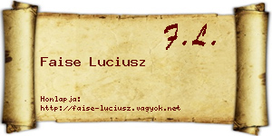 Faise Luciusz névjegykártya